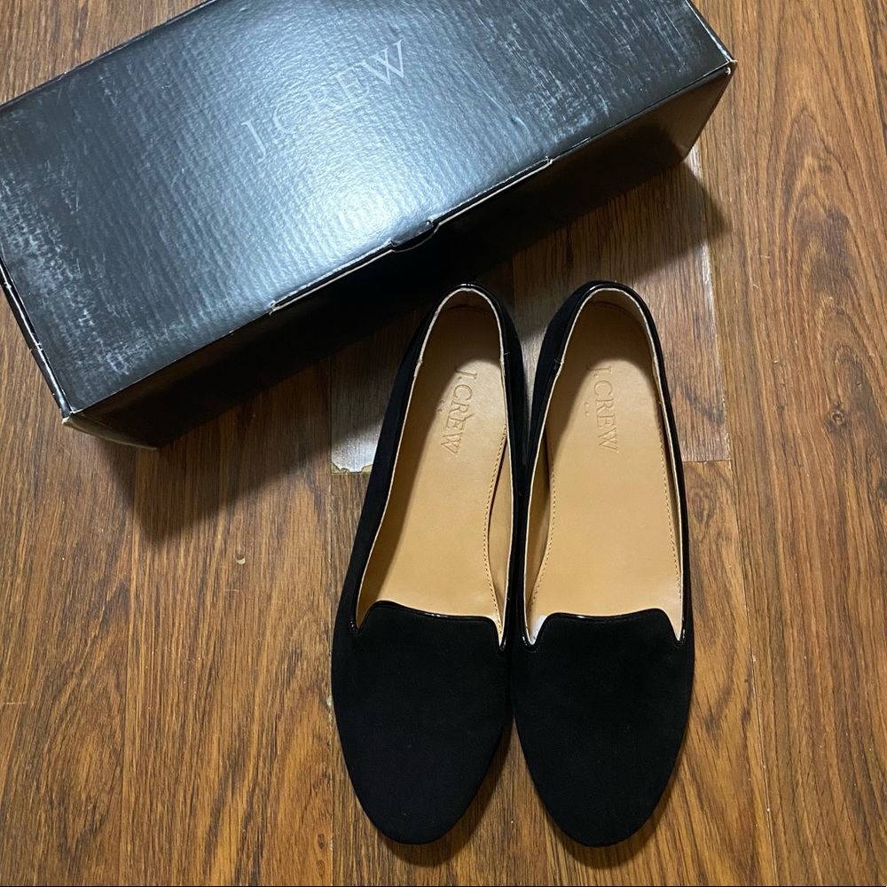 J. CREW SUEDE CORA LOAFERS- BLACK SIZE 6